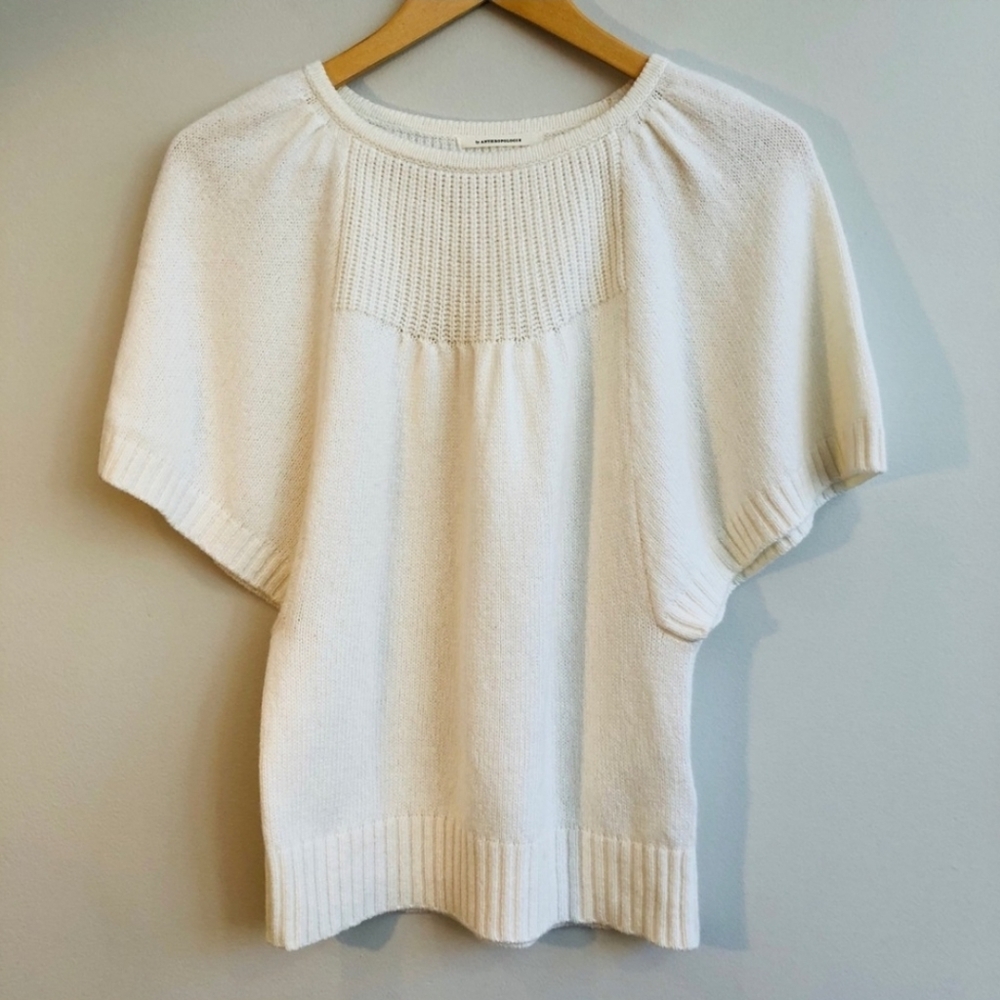 Anthropologie Butterfly Sleeve Sweater in Cream